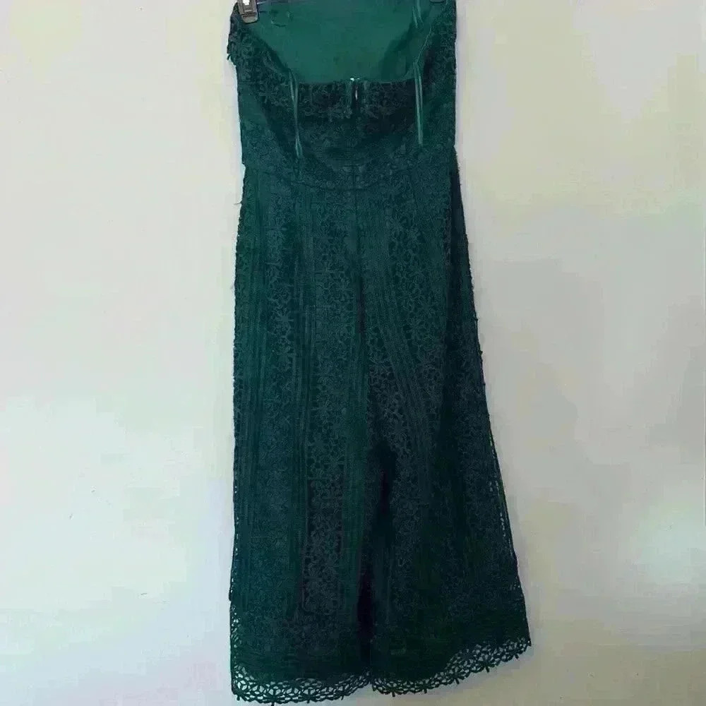 Greylin | Teal Crochet “Stowe” Strapless Jumpsuit - Picture 6 of 9